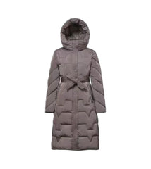 Giacca lunga con cappuccio e cintura