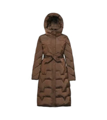 Giacca lunga con cappuccio e cintura