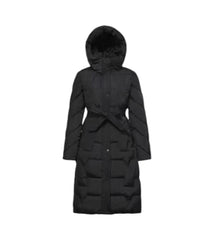 Giacca lunga con cappuccio e cintura