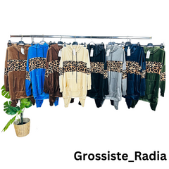 Completo 2 pezzi con stampa leopardata - Grossiste radia