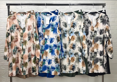 Completo Lacovia da donna con camicia e pantaloni in stile arabo a maniche larghe con stampa floreale, taglie forti - Grossiste Radia