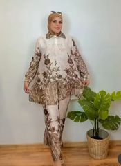 completo camicia e pantaloni stampa floreale