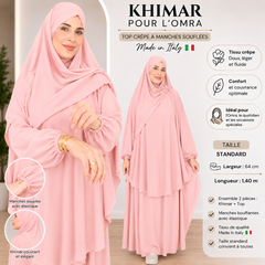Set hijab da donna di alta qualità, gonna lunga, maniche lunghe, traspirante, due pezzi