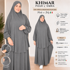 Set hijab da donna di alta qualità, gonna lunga, maniche lunghe, traspirante, due pezzi