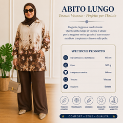 Completo Donna Effetto Lino con Tunica Lunga e Pantaloni – Abbigliamento Modesto Elegante per Hijab