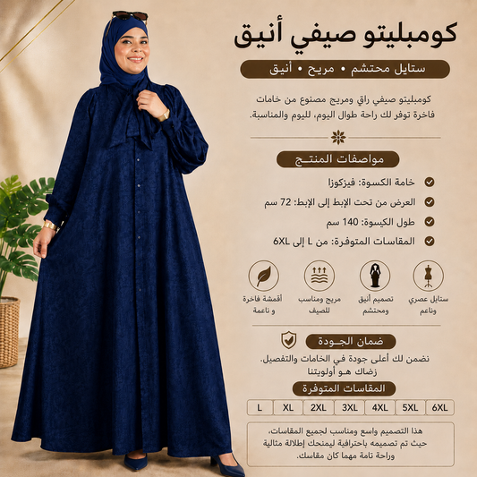 Abito Lungo Modesto Donna in Viscosa – Elegante, Ampio e Fresco L-6XL