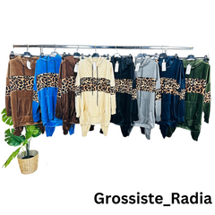 Completo 2 pezzi con stampa leopardata - Grossiste radia 