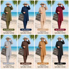 Elegante burkini a tre pezzi, ideale per gli sport acquatici - Grossiste Radia