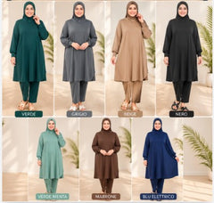 Elegante burkini a due pezzi, perfetto per gli sport acquatici