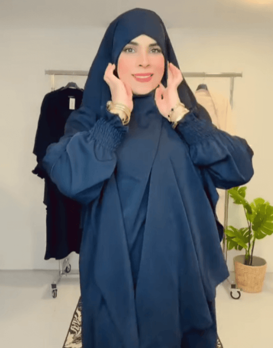 Hijab islamico in due pezzi khimar elasticizzato e traspirante di alta qualità per donne musulmane