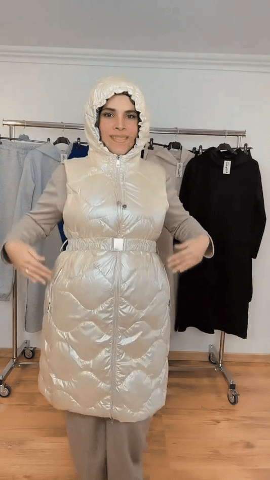 Gilet donna senza maniche invernale lungo